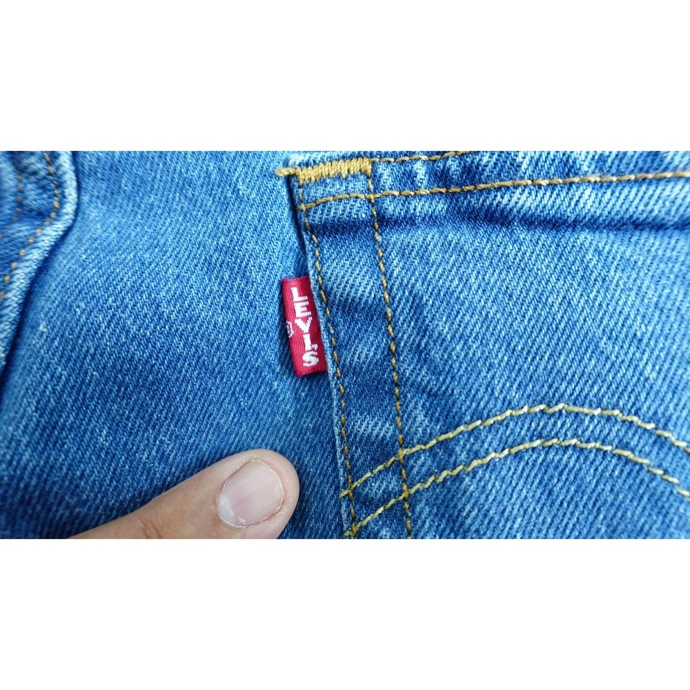 Levi's 501 Skinny Jeans FITS 27x27 Button Fly Medium Wash Denim Red Tab - Picture 8 of 16